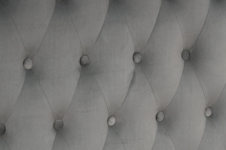 Etherea Gray King Upholstered Platform Poster Bed from Furniture of America - Luna Furniture