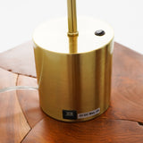 Ethereal Modern Small Brass Metal Table Lamp, Desk Lamp Fixture with White Glass Globe Shade from Midinmod - Luna Furniture