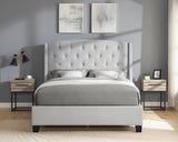 Eva Dove Gray King Upholstered Bed from Crown Mark - Luna Furniture