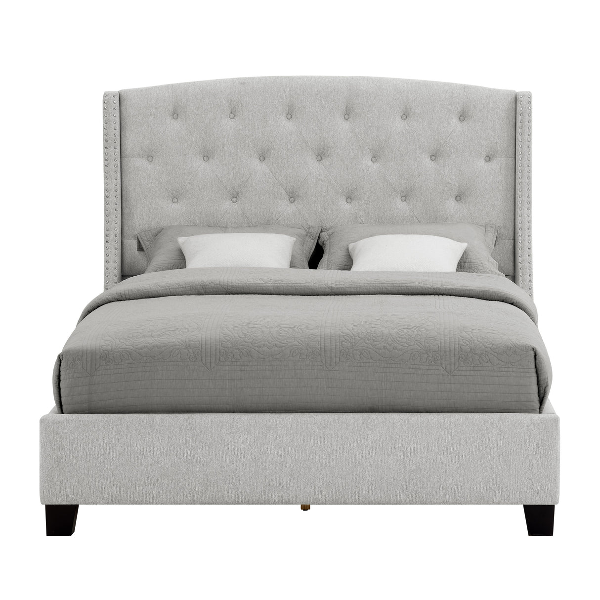 Eva Dove Gray King Upholstered Bed from Crown Mark - Luna Furniture