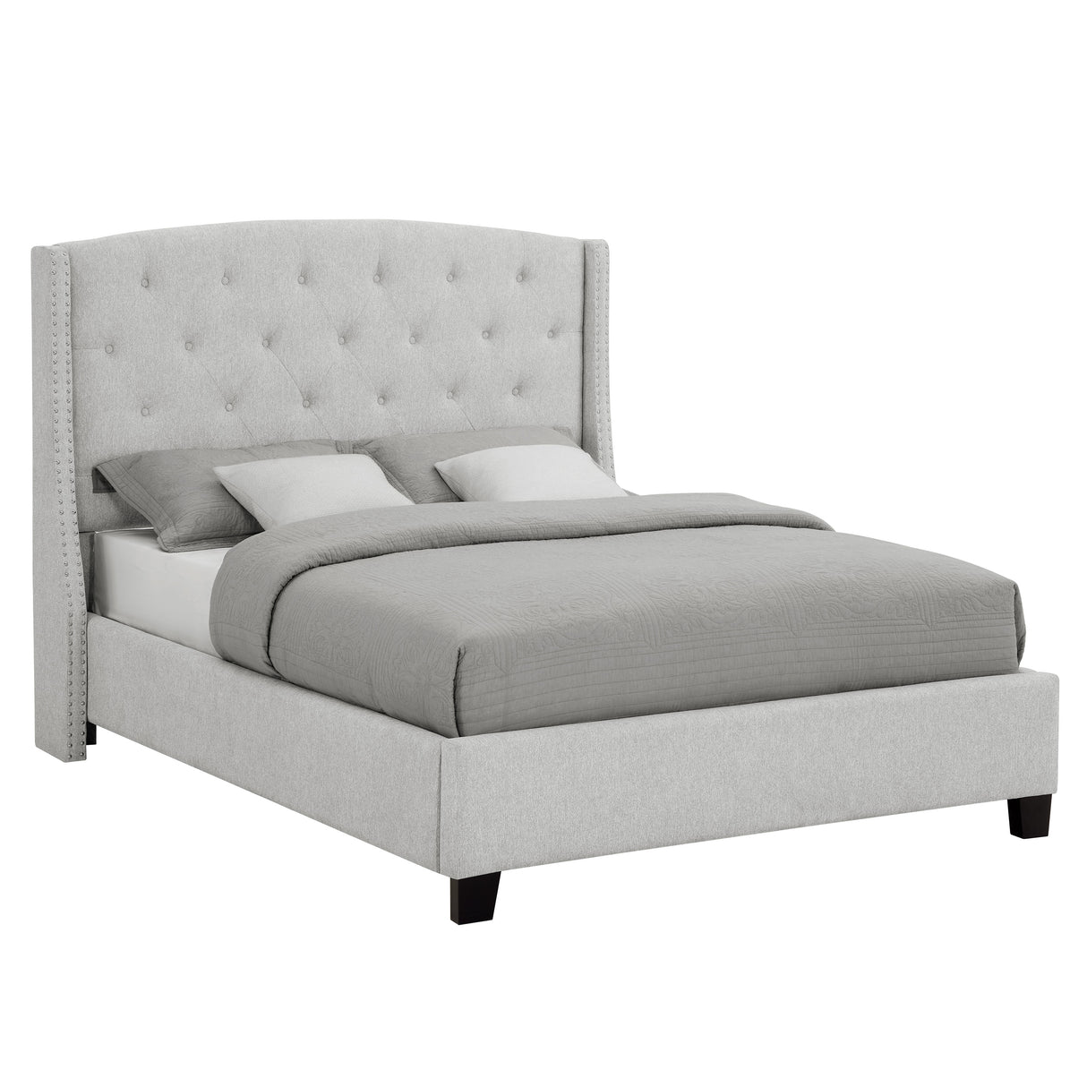Eva Dove Gray King Upholstered Bed from Crown Mark - Luna Furniture