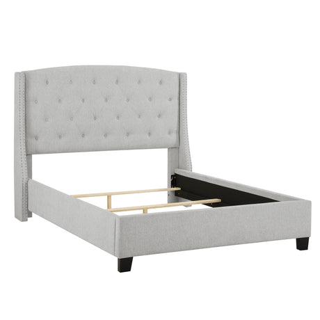 Eva Dove Gray King Upholstered Bed from Crown Mark - Luna Furniture