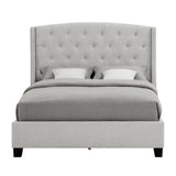 Eva Dove Gray Queen Upholstered Bed from Crown Mark - Luna Furniture