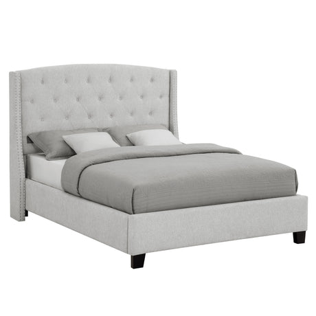 Eva Dove Gray Queen Upholstered Bed from Crown Mark - Luna Furniture