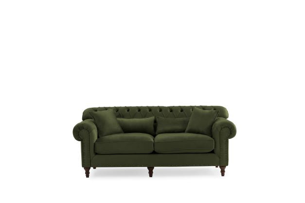 Eva Green Velvet Luxury Chester 81" Sofa from Luna Furniture - Luna Furniture