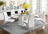 Eva White/Clear Dining Table from Furniture of America - Luna Furniture