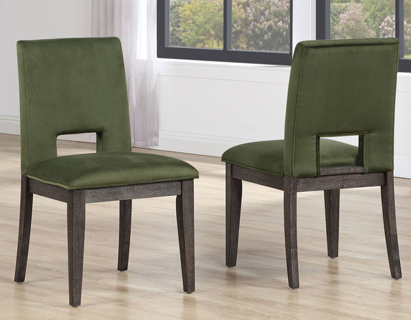 Evan Green Velvet Side Chair, Set of 2