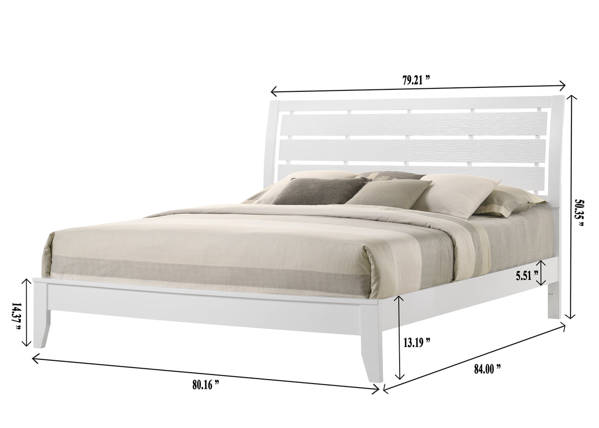 Evan White King Panel Bed from Crown Mark - Luna Furniture