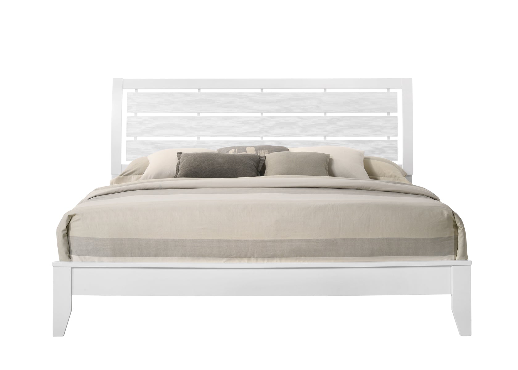 Evan White King Panel Bed from Crown Mark - Luna Furniture