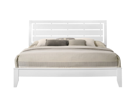 Evan White King Panel Bed from Crown Mark - Luna Furniture