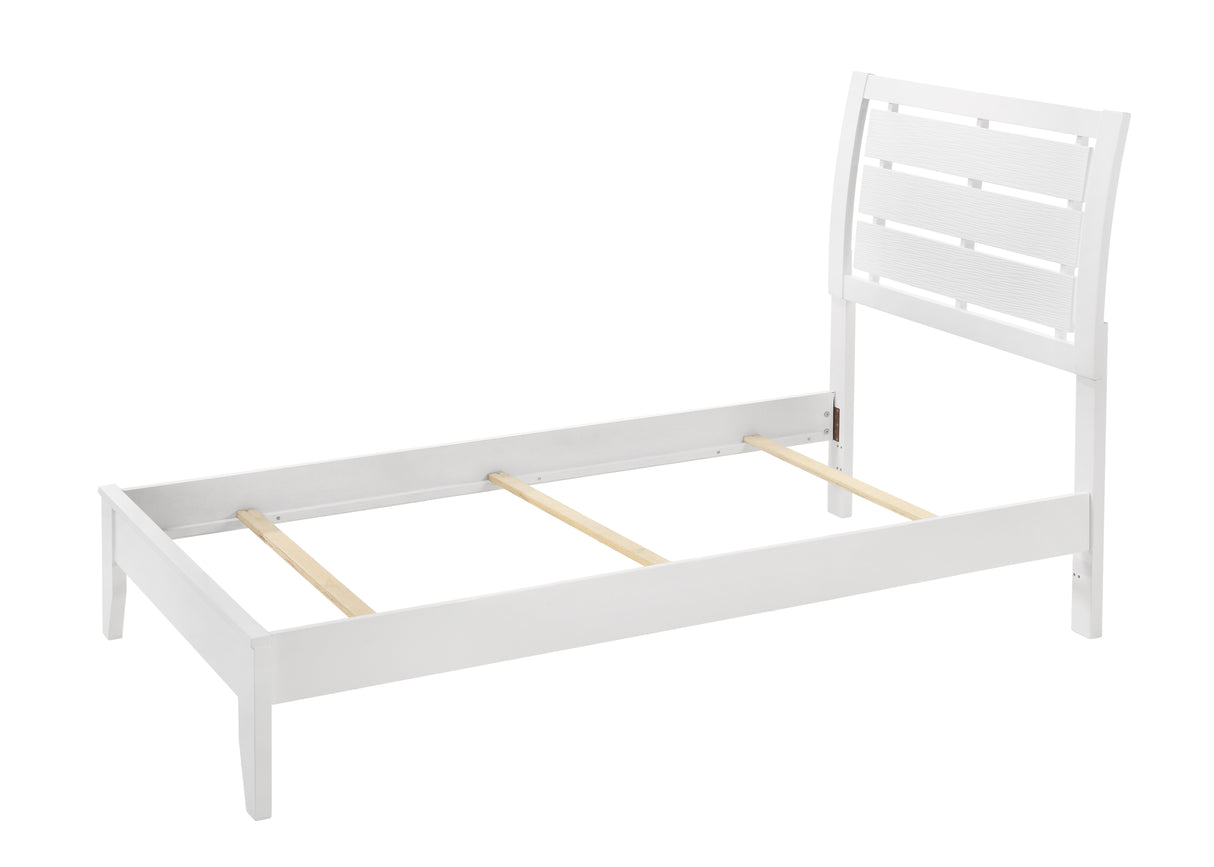 Evan White Twin Panel Bed from Crown Mark - Luna Furniture