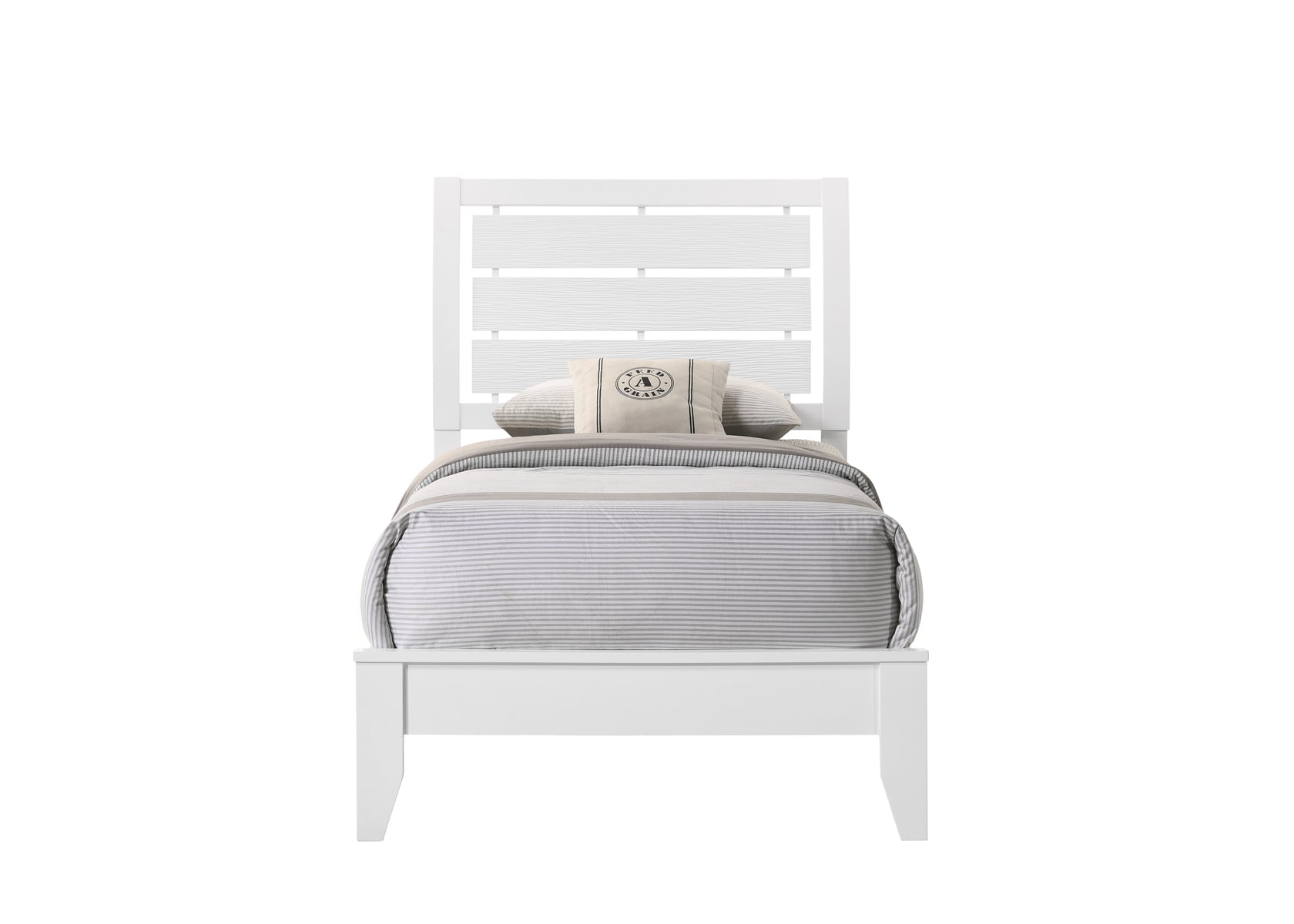 Evan White Twin Panel Bed from Crown Mark - Luna Furniture
