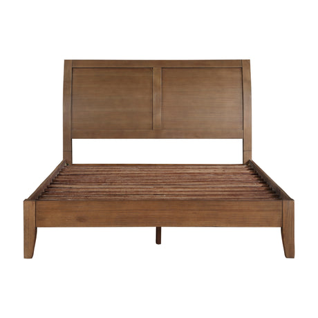 Evans Wire Brushed Light Brown Eastern King Platform Bed from Homelegance - Luna Furniture