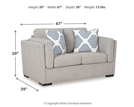 Evansley Sofa, Loveseat, Chair and Ottoman in Pewter from Ashley - Luna Furniture