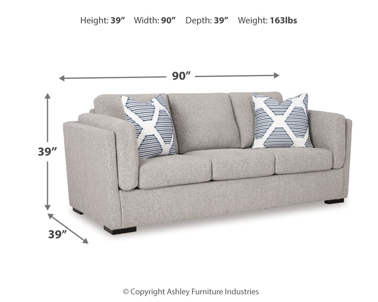 Evansley Sofa, Loveseat, Chair and Ottoman in Pewter from Ashley - Luna Furniture