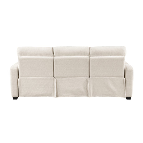 Eveclone Beige Power Double Reclining Sofa with USB Charging Ports from Homelegance - Luna Furniture