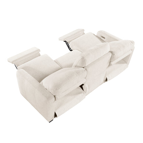 Eveclone Beige Power Double Reclining Sofa with USB Charging Ports from Homelegance - Luna Furniture