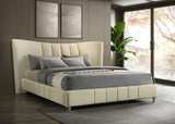 Evelyn Ivory Upholstered Eastern King Panel Platform Bed from Coaster - Luna Furniture