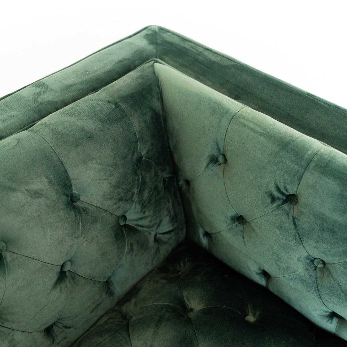 Houston Dark Green Velvet Tufted Back Lounge Chair from Midinmod - Luna Furniture