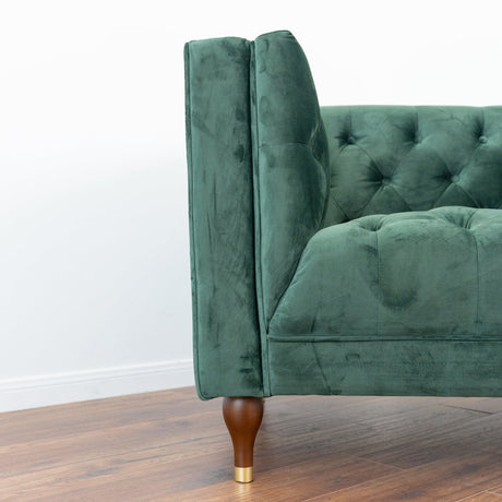 Houston Dark Green Velvet Tufted Back Lounge Chair from Ashcroft Furniture - Luna Furniture