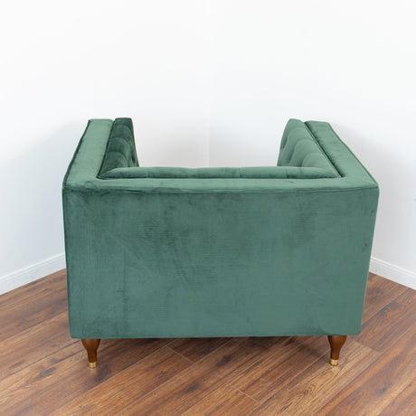 Houston Dark Green Velvet Tufted Back Lounge Chair from Ashcroft Furniture - Luna Furniture