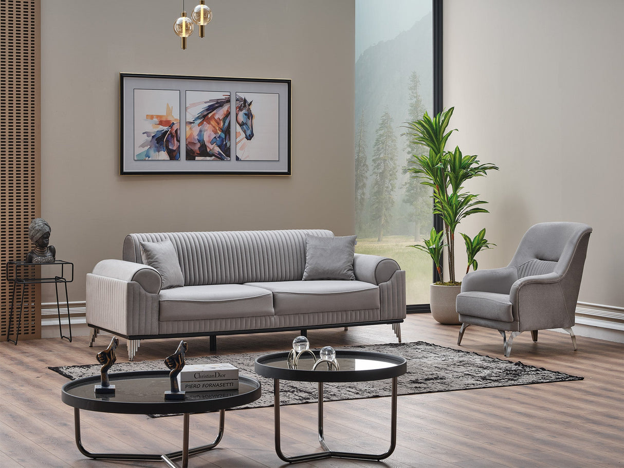 Everest Chair in Light Grey from Furnia - Luna Furniture
