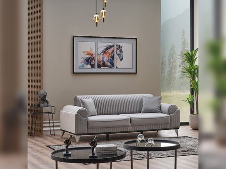 Everest Convertible Sofa in Light Grey from Furnia - Luna Furniture