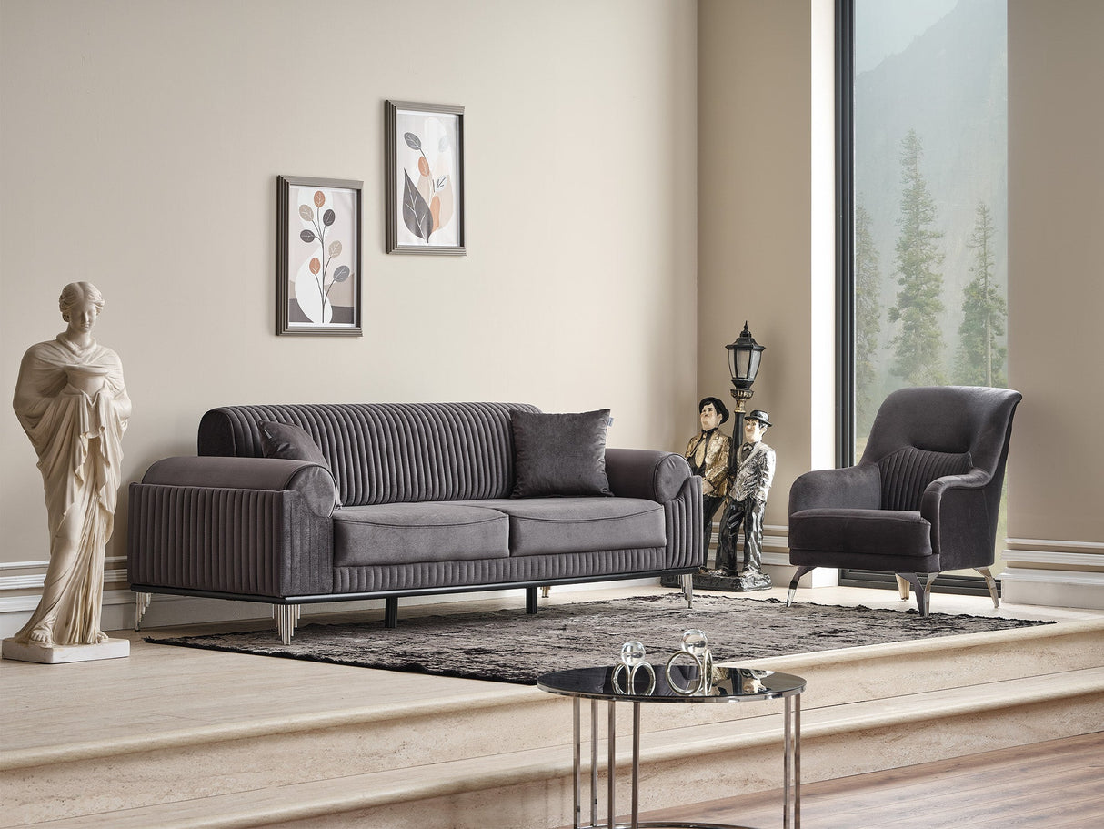 Everest Chair Grey in Light Grey from Furnia - Luna Furniture