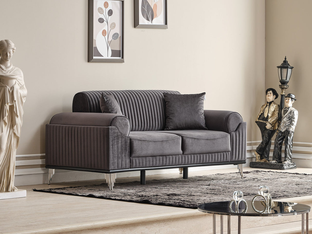 Everest 3-pieces (Sofa & Loveseat & Chair) Livingroom Set in Grey from Furnia - Luna Furniture