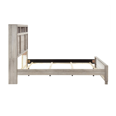 Everett Gray King Panel Bed from Homelegance - Luna Furniture