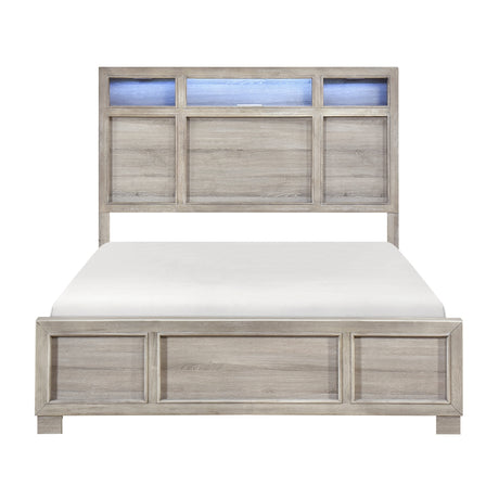 Everett Gray King Panel Bed from Homelegance - Luna Furniture