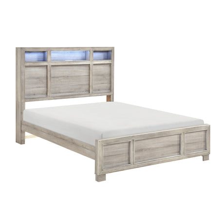 Everett Gray King Panel Bed from Homelegance - Luna Furniture