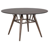 Everton Walnut Round 53-inch Wood Dining Table from Coaster - Luna Furniture