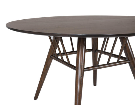 Everton Walnut Round 53-inch Wood Dining Table from Coaster - Luna Furniture