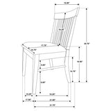 Everton Walnut Slat Back Dining Side Chair, Set of 2 from Coaster - Luna Furniture