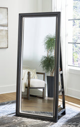 Evesen Black Floor Standing Mirror/Storage (Mirror Only) from Ashley - Luna Furniture