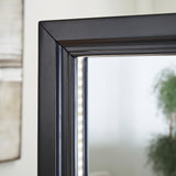 Evesen Black Floor Standing Mirror/Storage (Mirror Only) from Ashley - Luna Furniture