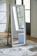 Evesen Champagne Floor Standing Mirror/Storage from Ashley - Luna Furniture