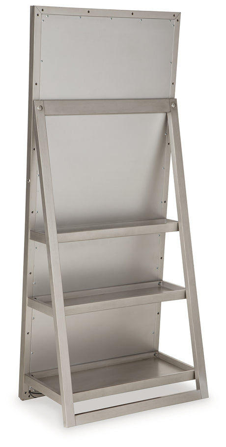 Evesen Champagne Floor Standing Mirror with Storage from Ashley - Luna Furniture