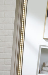 Evesen Champagne Floor Standing Mirror with Storage from Ashley - Luna Furniture