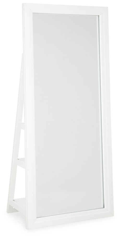 Evesen White Floor Standing Mirror/Storage (Mirror Only) from Ashley - Luna Furniture