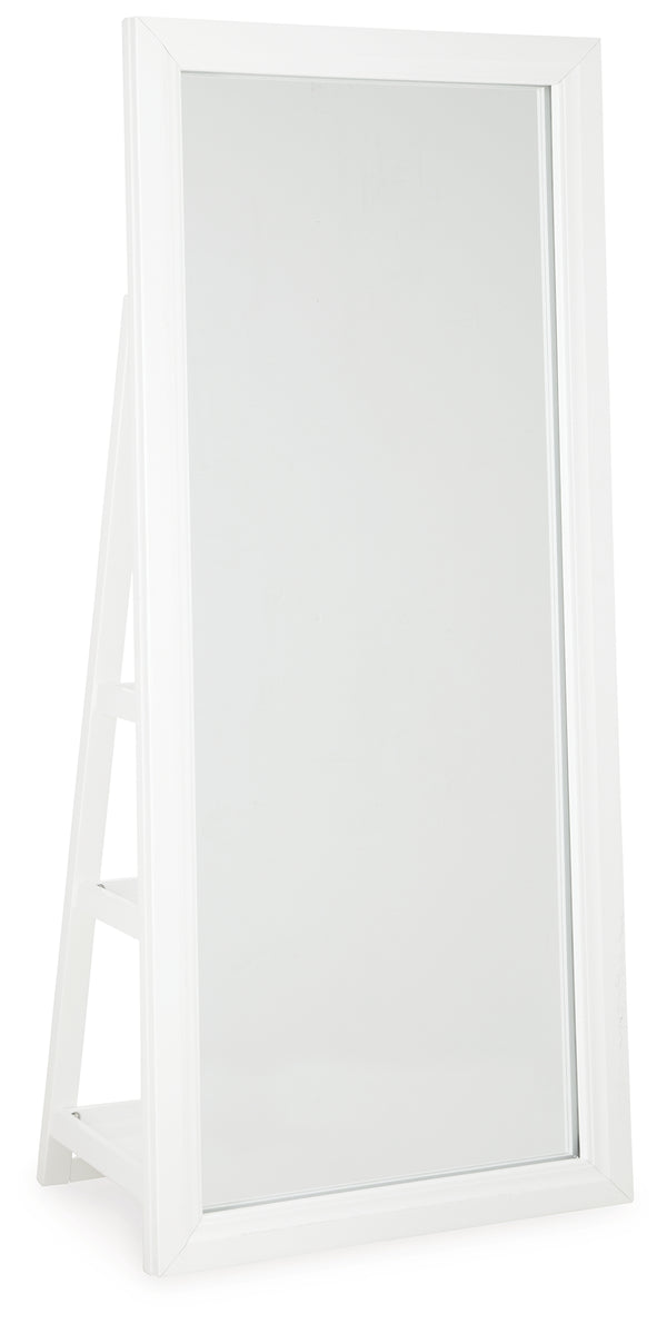 Evesen White Floor Standing Mirror/Storage (Mirror Only)