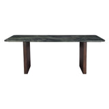 Abstract Green Marble and Dark Mango Base 76" Dining Table from Home Trends & Design - Luna Furniture
