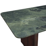 Abstract Green Marble and Dark Mango Base 76" Dining Table from Home Trends & Design - Luna Furniture