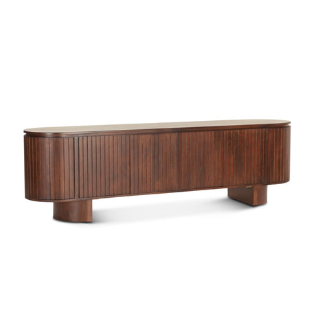 Athena 79" Media Cabinet in Aged Mahogany from Home Trends & Design - Luna Furniture