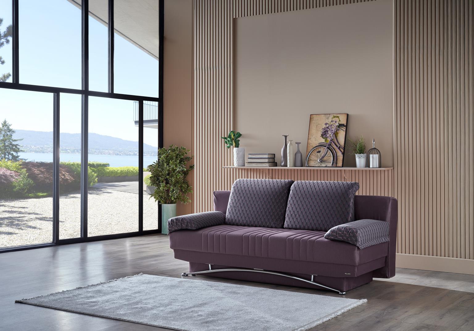 Fantasy Nevada Plum Plain Sleeper Sofa from Bellona - Luna Furniture