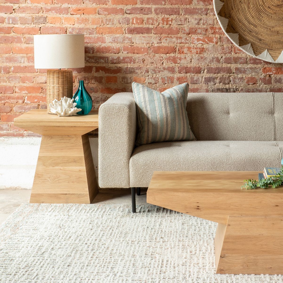 Anvil 24" Side Table in Natural Oak from Home Trends & Design - Luna Furniture