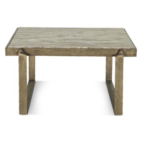 Argos 32" Coffee Table with Marble and Antique Brass from Home Trends & Design - Luna Furniture