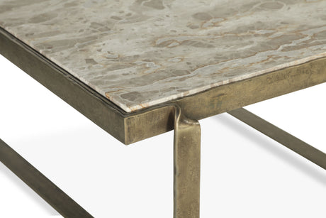 Argos 32" Coffee Table with Marble and Antique Brass from Home Trends & Design - Luna Furniture