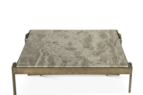 Argos 32" Coffee Table with Marble and Antique Brass from Home Trends & Design - Luna Furniture